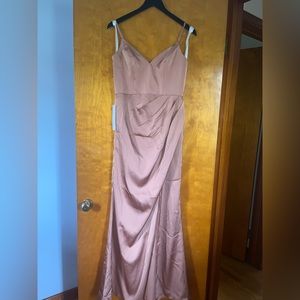 NWT! Azazie Jenevieve dress in Bronzer